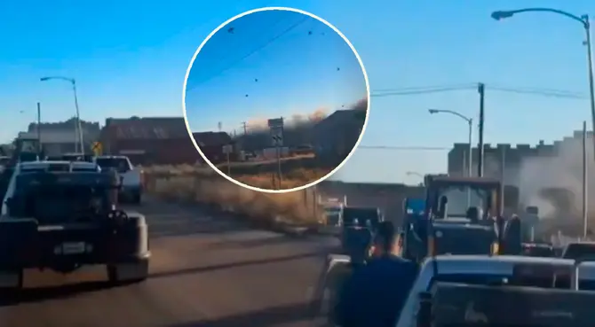 Video del preciso momento en que tren chocó y se descarriló en Texas: colapsó un edificio Video del preciso momento en que tren chocó y se descarriló en Texas: colapsó un edificio