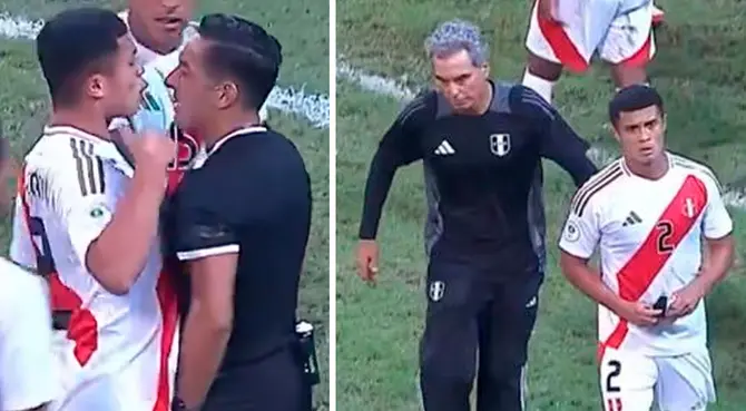 'Chemo' ingresó a la cancha para retirar a jugador peruano que encaró al árbitro 'Chemo' ingresó a la cancha para retirar a jugador peruano que encaró al árbitro