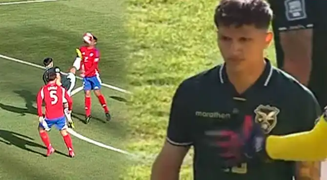 Expulsión de Lucas Chávez en el Bolivia vs Chile.