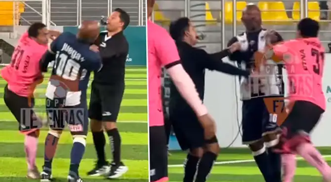 Waldir Sáenz se peleó con José Corcuera en pleno partido de la Copa Leyendas