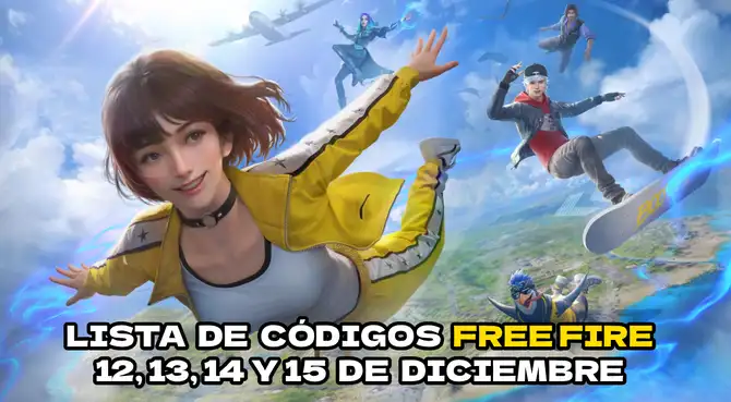 Conoce la lista completa de los Códigos de Free Fire para canjear una serie de objetos GRATIS. Son válidos para el 12, 13, 14 y 15 de diciembre del 2025. Conoce la lista completa de los Códigos de Free Fire para canjear una serie de objetos GRATIS. Son válidos para el 12, 13, 14 y 15 de diciembre del 2025.
