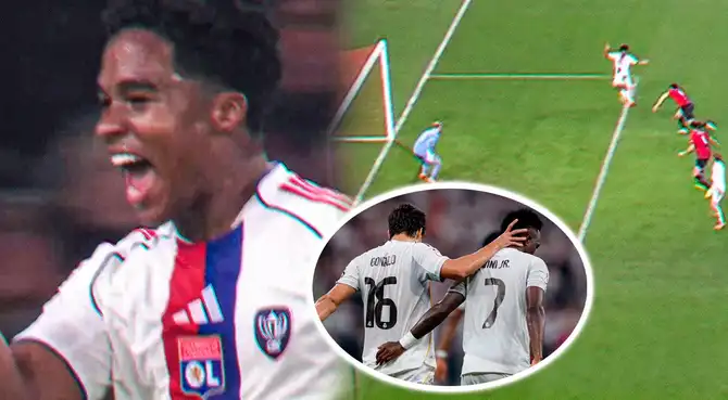 Gol de Endrick, ex Real Madrid, en su debut con Lyon.