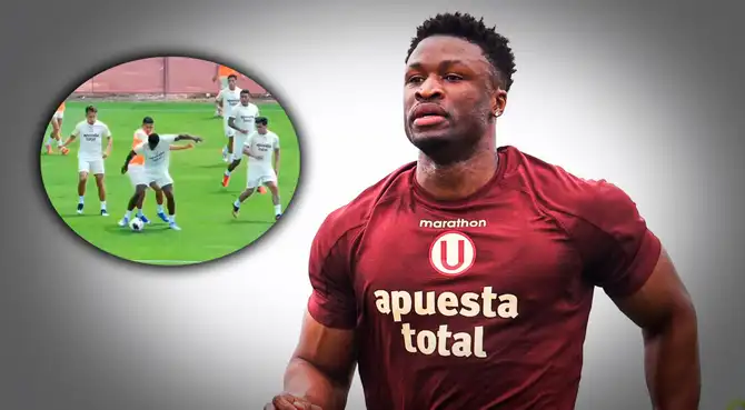 Sekou Gassama impresiona al comando técnico durante prácticas de Universitario - VIDEO