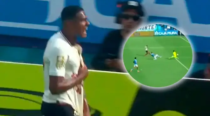 Gol de José Carabalí para el 1-0 de Universitario vs Sporting Cristal