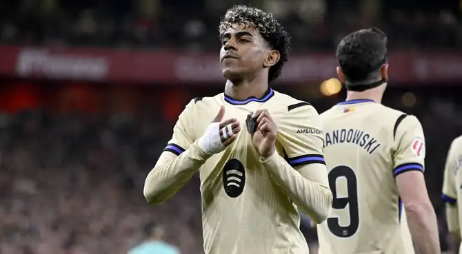 Lamine Yamal marcó el gol del 1-0 del Barcelona ante Athletic Bilbao