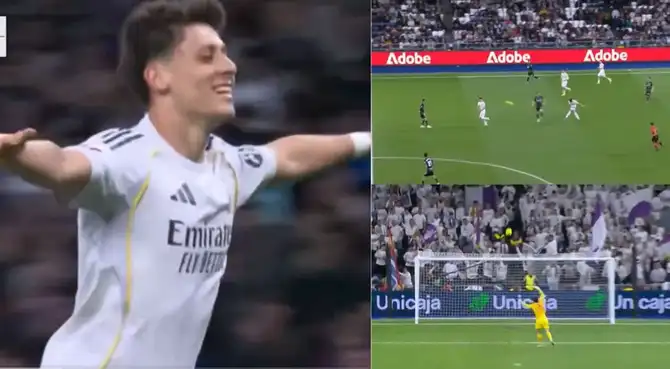 Arda Güler anotó golazo desde la media cancha y colocó el 4-1 de Real Madrid sobre Elche