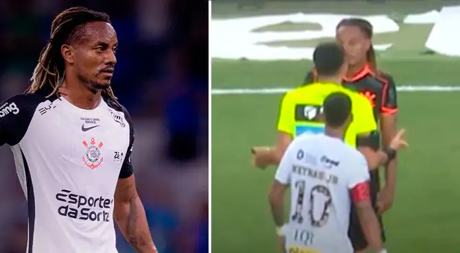 El fuerte cruce de André Carrillo con Neymar en pleno partido entre Santos vs. Corinthians.