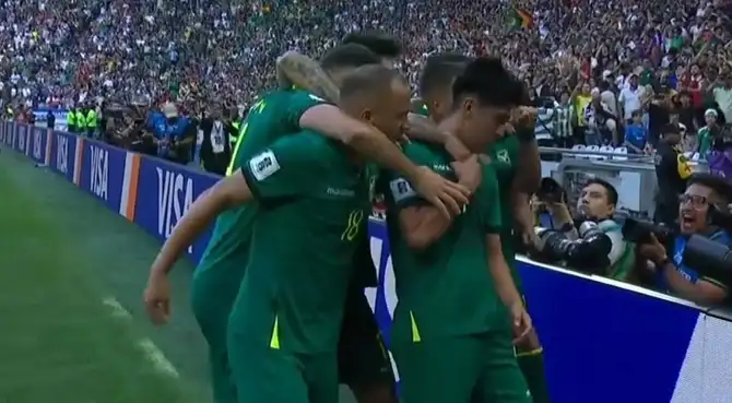 Miguelito Terceros marcó el 2-1 de Bolivia.