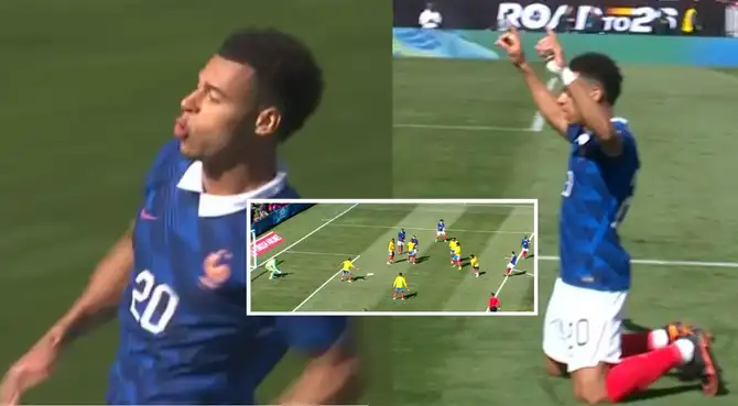 Désire Doué anotó el 1-0 de Francia ante Colombia