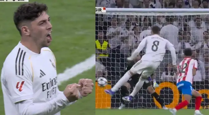 Federico Valverde anotó el 1-0 de Real Madrid sobre Girona por LaLiga
