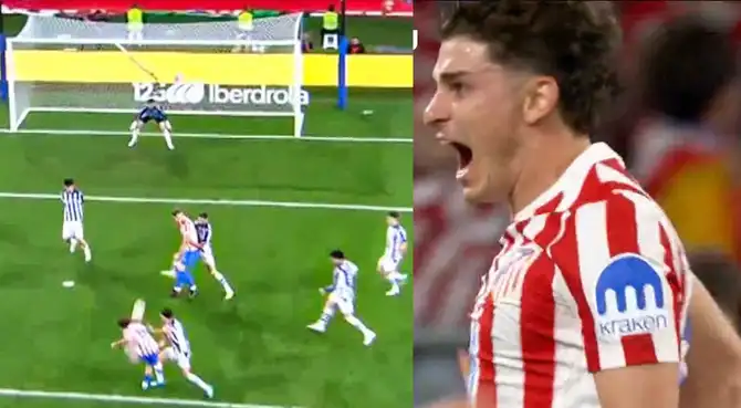 Julián Álvarez anotó el 2-2 de Atlético de Madrid ante Real Sociedad por la final de la Copa del Rey