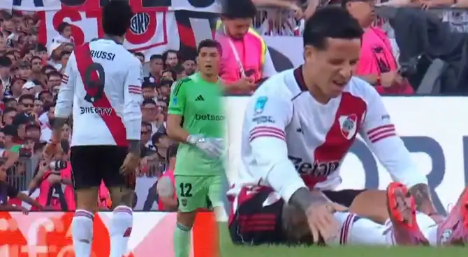 Sebastián Driussi se lesionó en el River Plate vs Boca Juniors.