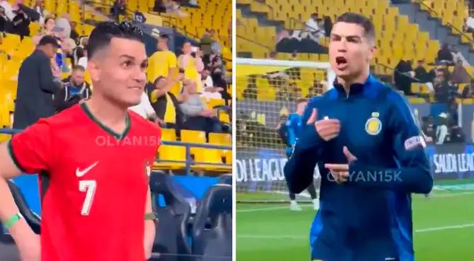 Cristiano Ronaldo llamó feo a doble. Foto: composición Líbero/ Olyan15K