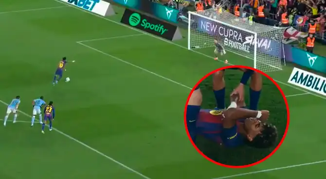 Lamine Yamal se retiró del campo de juego tras anotar el 1-0 del Barcelona ante Celta.