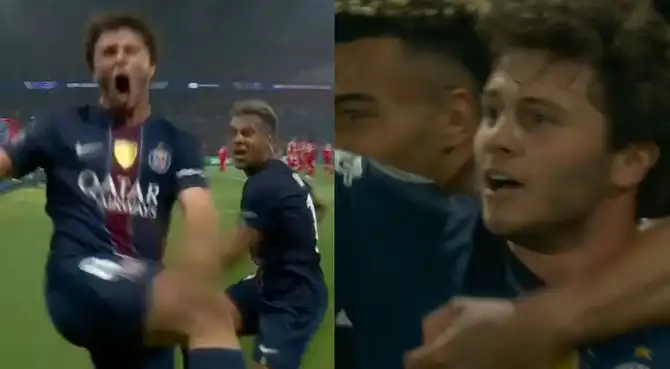 Joao Neves anotó el 2-1 de PSG sobre Bayern Múnich por Champions League