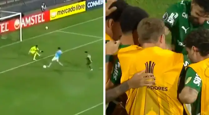 Error de Lutiger que le permitió a Palmeiras anotar el 2-0.