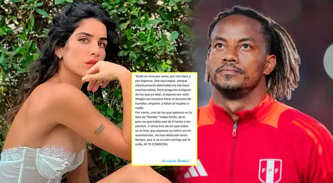 Suhaila Jad, esposa de André Carrillo, emite comunicado confirmando su separación.