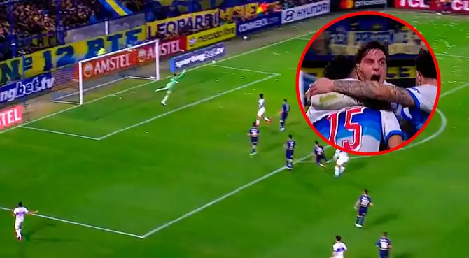 Clemente Montes anotó el 1-0 de la U. Católica sobre Boca Juniors.