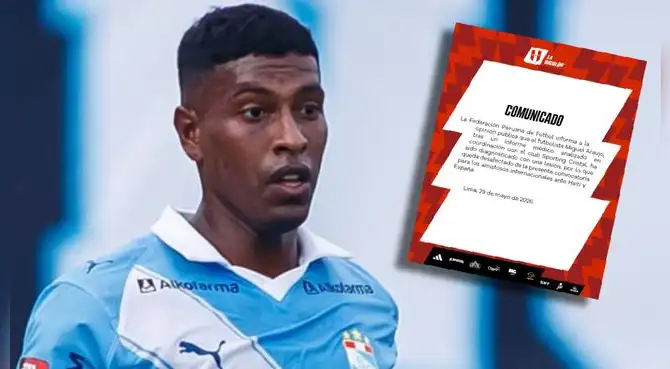 Baja para los amistosos: selección peruana anunció la desconvocatoria de Miguel Araujo Baja para los amistosos: selección peruana anunció la desconvocatoria de Miguel Araujo