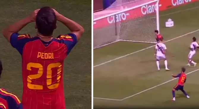 Pedri anotó el segundo tanto de la selección española sobre Perú.