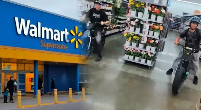 Walmart: dos adolescentes aterrorizan a clientes tras aparecer en pasillos con bicicletas eléctricas. Walmart: dos adolescentes aterrorizan a clientes tras aparecer en pasillos con bicicletas eléctricas.