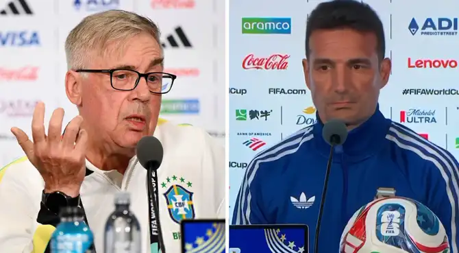 Scaloni se pronunció tras las reciente declaraciones de Ancelotti. Foto: composición Líbero/TyC Sports/AFP