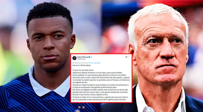 Mbappé rompió el silencio con inesperada publicación dedicada a Deschamps. Foto: composición Líbero