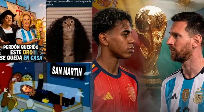 La creatividad de los hinchas no tiene límites: viralizan divertidos memes antes de la gran final entre Argentina vs España.