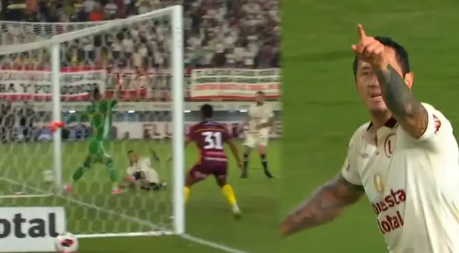 Gol de Gianluca Lapadula en el Universitario vs Los Chankas. Foto: Composición Líbero/L1 Max