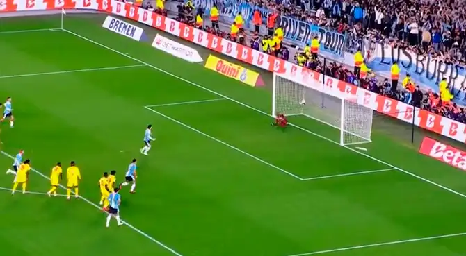 Lionel Messi marcó el 3-0 de Argentina frente a Benín Lionel Messi marcó el 3-0 de Argentina frente a Benín