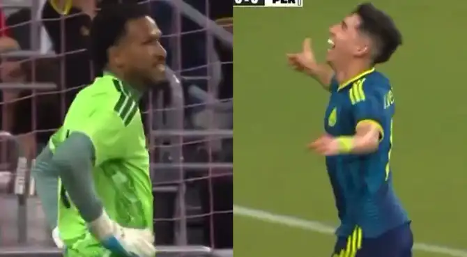 Samuel Velásquez anotó el 1-0 de Colombia sobre Perú Samuel Velásquez anotó el 1-0 de Colombia sobre Perú