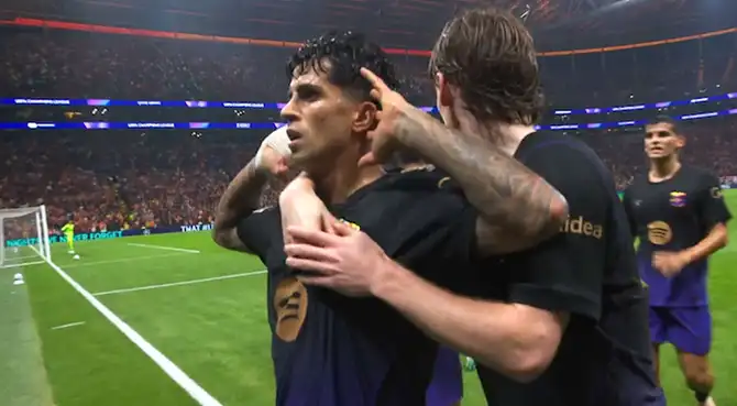 Gol de Joao Cancelo para el 1-1 del Barcelona ante Galatasaray por Champions League