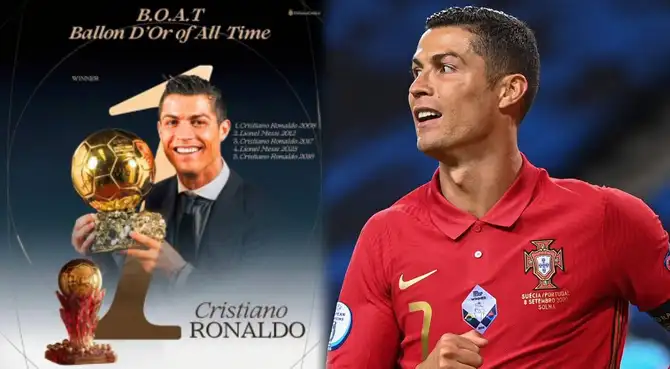 Cristiano Ronaldo ganó el 'Mejor Balón de Oro de Todos los Tiempos'.