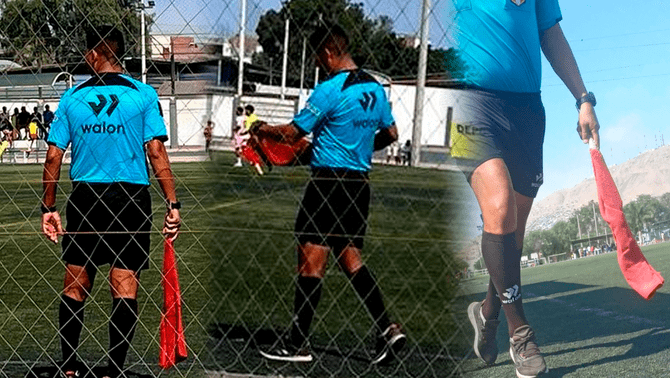 Un palo y una toalla le sirvieron a un juez de línea en la Copa Federación. Foto: Composición Líbero