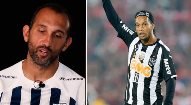 Hernán Barcos confiesa historia con Ronaldinho durante un partido en Brasil.