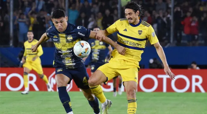 Edinson Cavani anotó su primer gol con Boca en la Sudamericana 2024