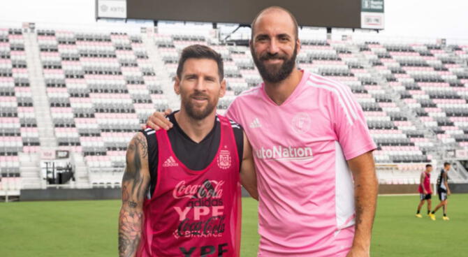 Lionel Messi y Gonzalo Higuaín, referentes en Inter Miami y en Argentina
