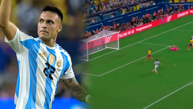 Lautaro Martínez marcó el primero de Argentina ante Colombia.