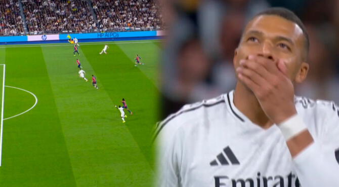 Kylian Mbappé no pudo celebrar el 1-0 de Real Madrid a Barcelona.