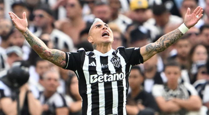 Eduardo Vargas marcó gol de descuento de Atlético Mineiro a Botafogo.