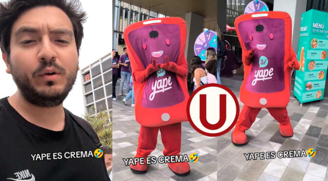 Un usuario grabó el preciso momento en el que muñeco de Yape hace símbolo de Universitario.