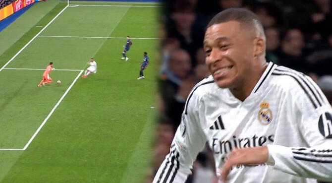 Gol de Kylian Mbappé para el 3-0 de Real Madrid.