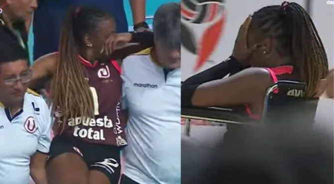 Elis Bento salió lesionado del partido entre Universitario vs Rebaza