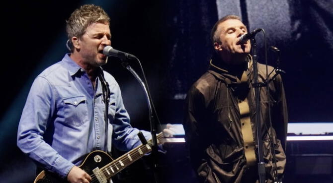 Oasis ofrece su primer concierto en Cardiff, Gales.