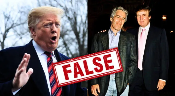 Trump arremete contra medios por noticias relacionadas con su supuesto vínculo con Epstein.