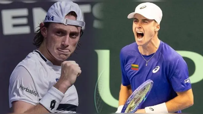 Ignacio Buse juega la semifinal del Challenger de Lisboa contra Vilius Gaubas.
