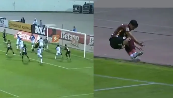 José Rivera apareció así en el Universitario vs Alianza Atlético.